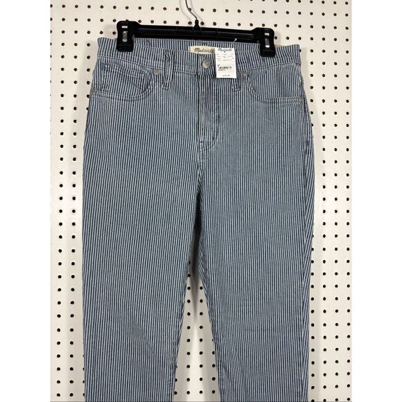 Madewell mid rise 9” skinny railroad stripe jeans size 29 - Picture 4 of 14